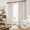 Beige White-40"W x 105"L( Pack of 2), variant on Pinch Pleated Beige White Sheer Curta84 Inches Long Light Filtering Linen Blend Neutral Boho Farmhouse With Hooks For Living Room
