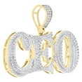 thumbnail image 2 of 10K Yellow Gold Genuine Diamond Mens 'CEO' Pendant Tiered Statement Charm 1/5 CT, 2 of 6