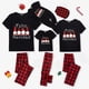 thumbnail image 1 of Pijamas familiares a juego de Navidad, diseño exclusivo, Gnomies, Feliz Navidad, conjunto de pijamas negros, 1 of 3