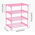 thumbnail image 5 of 4-Tier Narrow Shoe Rack, Bug Hull Stackable Metal Shoe Organizer Tower for 8-10 Pairs, Pink, 5 of 7