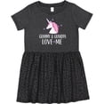 thumbnail image 3 of Inktastic Grammy and Grandpa Love Me Girl Unicorn Girls Toddler Dress, 3 of 5