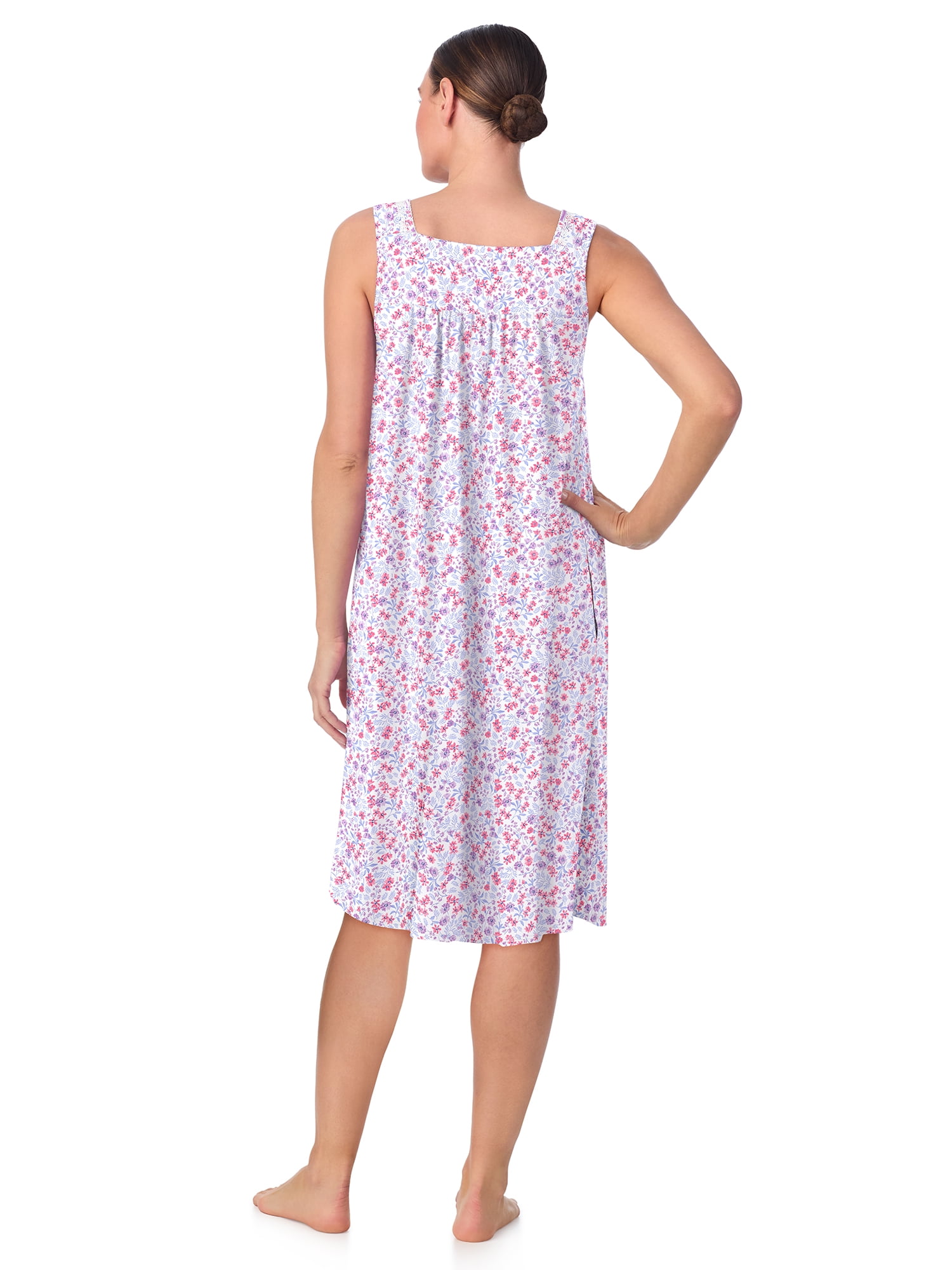 Aria Women's 100% Cotton Sleeveless 40" Nightgown, Sizes XS-5X