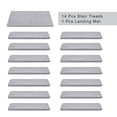 thumbnail image 5 of PURE ERA Bullnose Plush Gray Carpet Stair Treads Cover 9.5"x30" 14pcs With 1pcs Matching Landing Mat 24"x36"Indoor Rug Self Adhesive Tape Free, 5 of 12