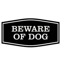 All Quality Fancy Beware of Dog Sign (Black) - Small