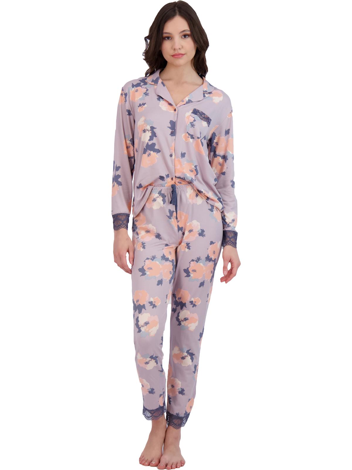 11076円 【日本限定モデル】 Laundry by Shelli Segal ランドリーバイシェルシーガル ファッション ラウンジウェア Womens Gray 2PC Pajama Sets Loungewear XL