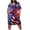 Red, variant on IROINNID Patriotic Dress For Women 4th of July July 19th Fashion Casual Printed Ladies Loose Plus Size Dress V-Neck Knee-Length Dress
