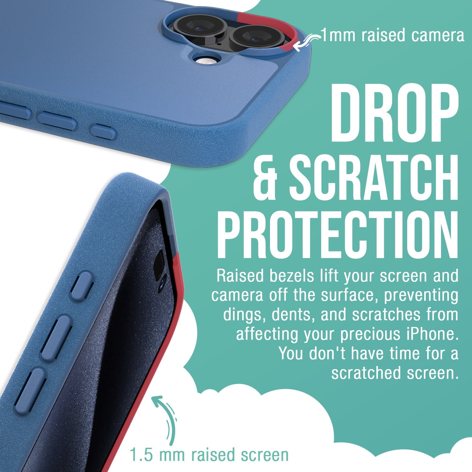 Smartish® iPhone 16 Magnetic Case - Gripmunk Compatible with MagSafe [Lightweight + Protective] Slim & Thin Grip Cover with Microfiber Lining for Apple iPhone 16 - Blues on the Green