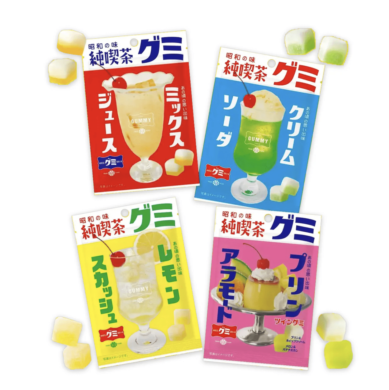 Japanese Gummy Candy Assortment Gift Box, 20 Pieces, Variety Pack with Fettuccine, Pure, Kororo, and Character Gummies