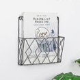 thumbnail image 1 of Iron Wall Storage Rack Home Decoration Wall Newspaper Storage Rack Wall Rack, Black. Black wall storage rack., 1 of 4