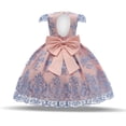 thumbnail image 1 of Children's Dress Summer Bow Wedding Evening Dress Princess Dress In The Big Children's Embroidery Lace Skirt Dance Costumerose24M-150 He Qiyong unisex, 1 of 1