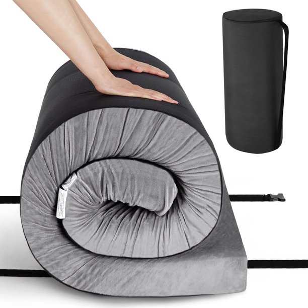 Juiluna Memory Foam Camping Mattress, Roll Up Foam Mattress with