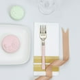 thumbnail image 4 of Efavormart 24 Pack 7" Plastic Fork Gold Plastic Silverware With Blush Handle, 4 of 11