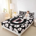 thumbnail image 4 of Homewish Baseball Initial Letter Bed Sheets, Cartoon Monogrammed D King Sheets, Kawaii Ball Print Sheet Set, Lightweight Room Decor, 4 Pieces, 4 of 7