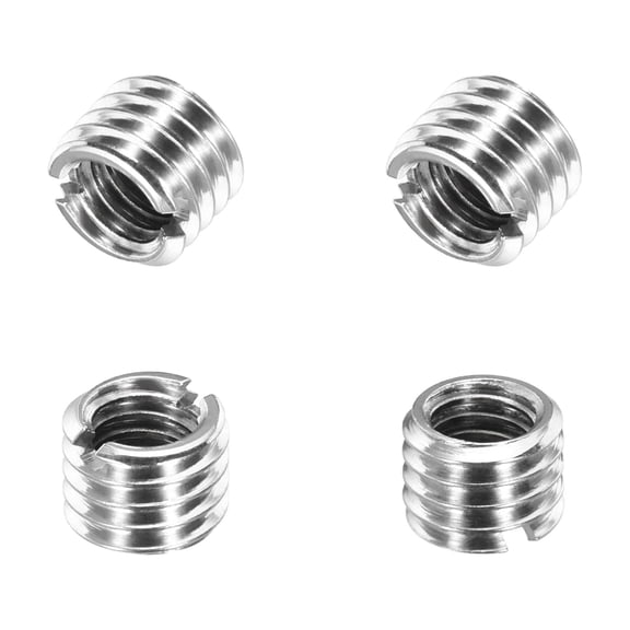 Uxcell 4Pcs 316 Stainless Steel Thread Reducing Nuts, M8x1.25 Male to M6x1 Female 6mm Long Metric Repairing Insert Nut Screw Threaded Adapters Sleeve Reducer Conversion Fastener