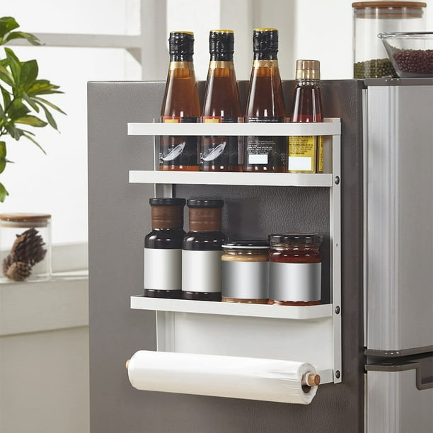 Estante colgante para refrigerador, estante para refrigerador con imán plegable multifuncional para el hogar, estante lateral, estante para refrigerador probado profesionalmente Jadeshay A