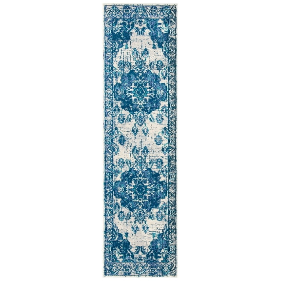 SAFAVIEH Monaco Toria Oriental Runner Rug, Ivory/Blue, 2'2" x 13'
