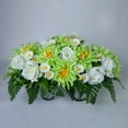 thumbnail image 5 of Outdoor Cemetery Flower Arrangement - Large Silk Rose Headstone Saddle, Fade-Resistant Grave Decor for Tombstones - Beautiful Memorial Flowers That Never Wilt, 5 of 5
