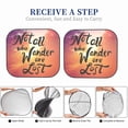 thumbnail image 5 of Kdxio Not All Who Wander Are Lost Print 2-Piece Sun Shade Front Windshield - Foldable Car Front Window Sunshades For Most Sedans Suv Truck, 5 of 6