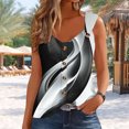 thumbnail image 4 of Floral Printed Tank Tops Womens 5 Button up Shirt Sleeveless O-ring Straps V Neck Summer Vest Tees Blouses Loose Fit (2XL, Black 02), 4 of 6