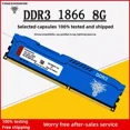 thumbnail image 1 of Blue DDR3 RAM 8GB 1600MHZ 1866MHZ 240Pin CL11 DIMMPC3-12800 PC Desktop RAM Memory 1.5V Computer parts memoria Blue-DDR3-2X8G1866, 1 of 5