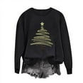 thumbnail image 5 of Womens Crew Neck Pullover Sweater Blouses ，Womens Xmas Graphic Sweatshirt Tops Christmas Tree Print Sweatshirt Fall Casual Trendy Sweatshirt Hooded Pullover Tops, 5 of 7
