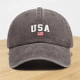 thumbnail image 2 of American Flag Hat Cool Hat Vintage Baseball Cap Cotton Hat Sun Hat for Men Women Hiking Fishing Hats Hiking Cap Beach Trucker Hat Adjustable Dad Hat Unisex Classic Baseball Cap,Brown,One Size, 2 of 4