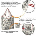 thumbnail image 4 of 5 Pack Foldable Shopping Bag,Beige Christmas Winter Scene Pattern Reusable Grocery Bags with Pockets,Large Reusable Tote Bags with Handles Waterproof & Lightweight, 4 of 6