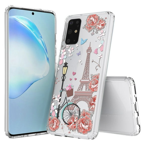 Aquaflex Transparent Clear Flexible Shock Absorbing Phone Case Cover Suitable for Samsung Galaxy S20  6.7" - Romance in Paris