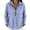 Blue, variant on Women's Zipper Long Sleeve Shirt - Striped Collar Blouse for Women, Loose Fit Casual Top with Front Zipper, Stylish Everyday Wear,Yellow 2XL