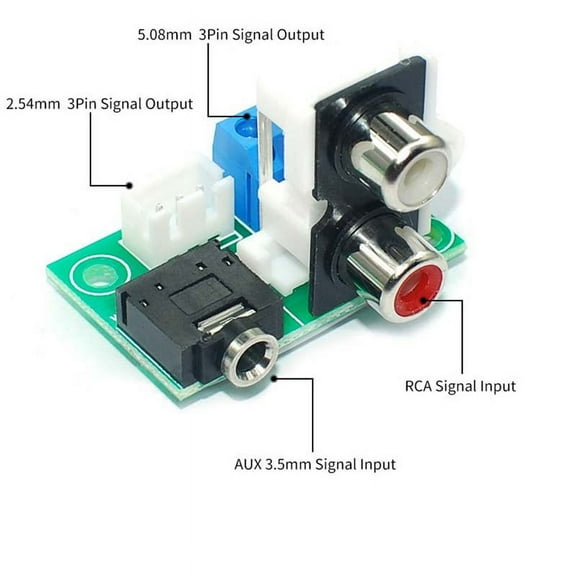 AUX Connector AUX3.5mm Earphone Jack 2 RCA to XH2.54mm Socket Signal Connection