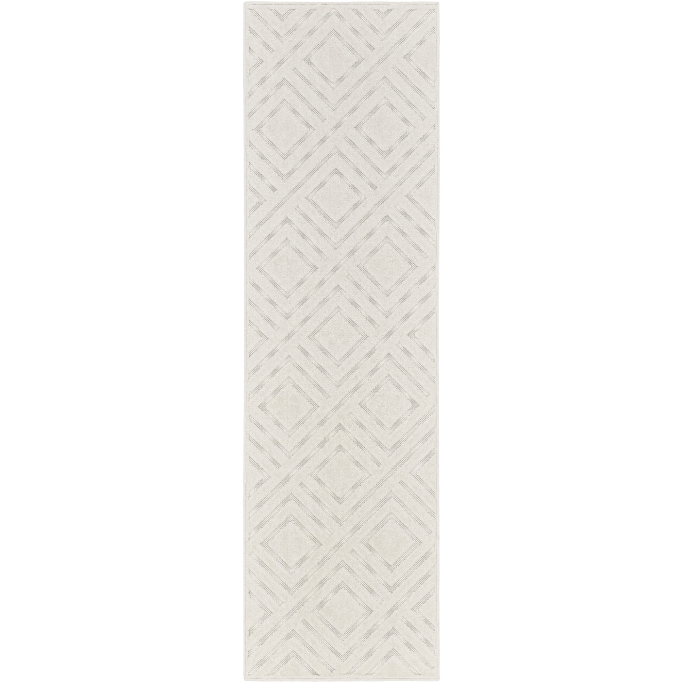 Nourison Care Free 2' x 6' Ivory Modern Indoor Rug