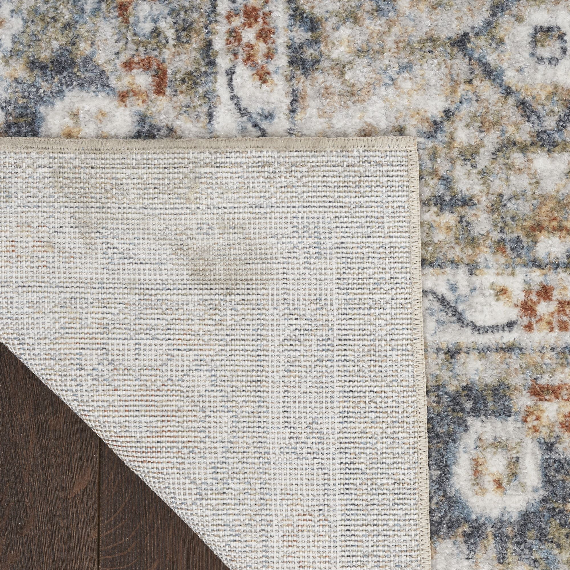 Nourison Astra Machine Washable 7'10" x 10' Gold Grey Vintage Indoor Flatweave Rug