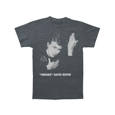 David Bowie Men's  Heroes Slim Fit T-shirt Heather