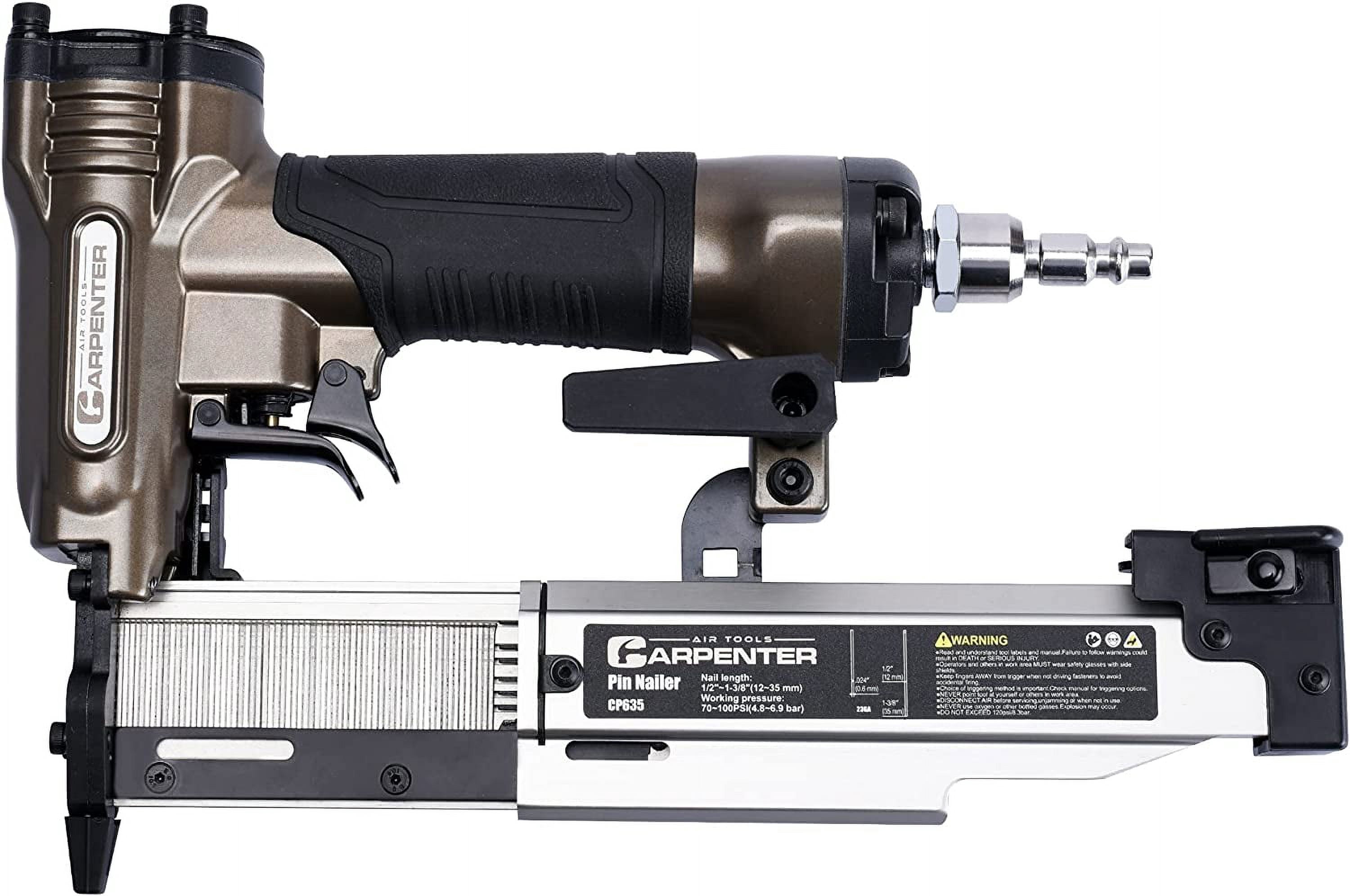 Carpenter Air Tools CP635 Pin Nailer, 100 Magazine, Strip Collation, 5/8 to 1-3/8 in Fastener