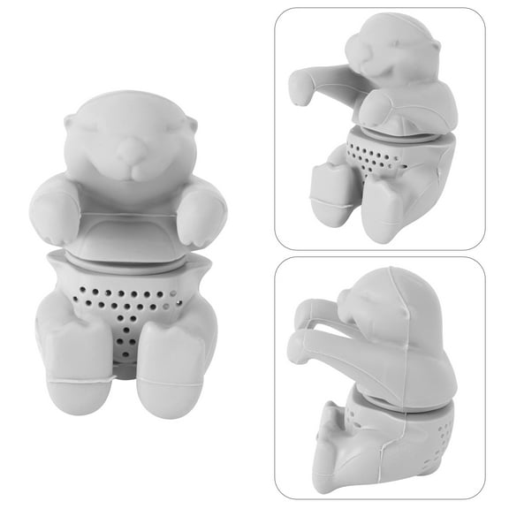 WHAMVOX Adorable Otter Tea Infuser Silicone Loose Leaf Tea Diffuser Kitchen Gadget (Grey)