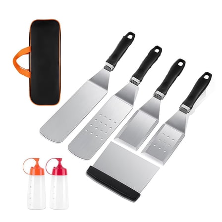 8 Piece Stainless Steel Barbecue Utensil Kit For Outdoor Cooking