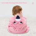 thumbnail image 2 of BULLPIANO Unisex Baby Hooded Towel with 5 Washcloths Soft Absorbent Bath Towel Set for Infant Boys Girls, Pink Flamingo, 2 of 8