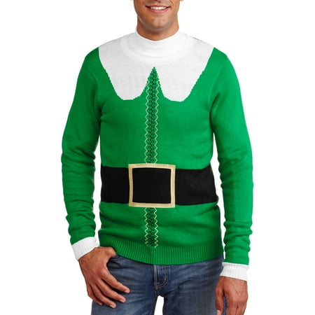 elf 39 s coat men 39 s christmas ugly sweater walmart com ugly christmas sweaters walmart