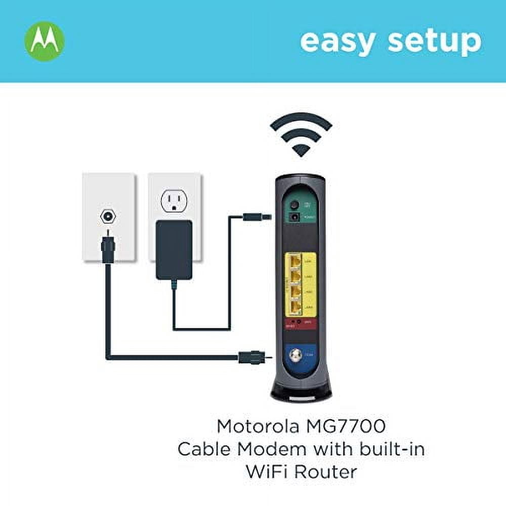 Motorola MG7700 DOCSIS 1000 Mbps AC1900 Dual-Band WiFi Router 3.0 Modem