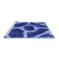thumbnail image 2 of Ahgly Company Machine Washable Indoor Round Abstract Blue Modern Area Rugs, 6' Round, 2 of 4