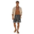 thumbnail image 4 of Men's Plus Size Casual Plaid Knit Shorts Relaxed Fit Drawstring Multiple Pockets Lightweight Breathable Polyester Waffle Running Shorts for Summer Outdoor Wear(Grey2,S), 4 of 4