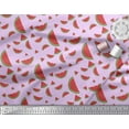 thumbnail image 2 of Soimoi Purple Heavy Satin Fabric Watermelon Fruits Printed Fabric 1 Yard 54 Inch Wide, 2 of 3