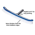 thumbnail image 2 of Swimming Pool Wall & Tile Brush ,18" Heavy Duty Vinyl Polished Aluminum Back Cleaning Brush Head Designed for Cleans Walls, Tiles & Floors, Nylon Bristles Brush Head with EZ Clips (Pole not Included), 2 of 7