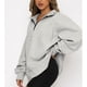 thumbnail image 1 of Sudadera con Forro Polar NikouMX de color puro con media Cremallera para Mujer, 1 of 6