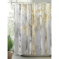 thumbnail image 3 of Golden Grey Tree Waterproof Fabric Shower Curtain, Oil Painting Forest Abstract Art Shower Curtain for Bathroom Curtains Bathtubs Hotel Washable Shower Curtains with 12 Hooks Standard 72x72, 3 of 6