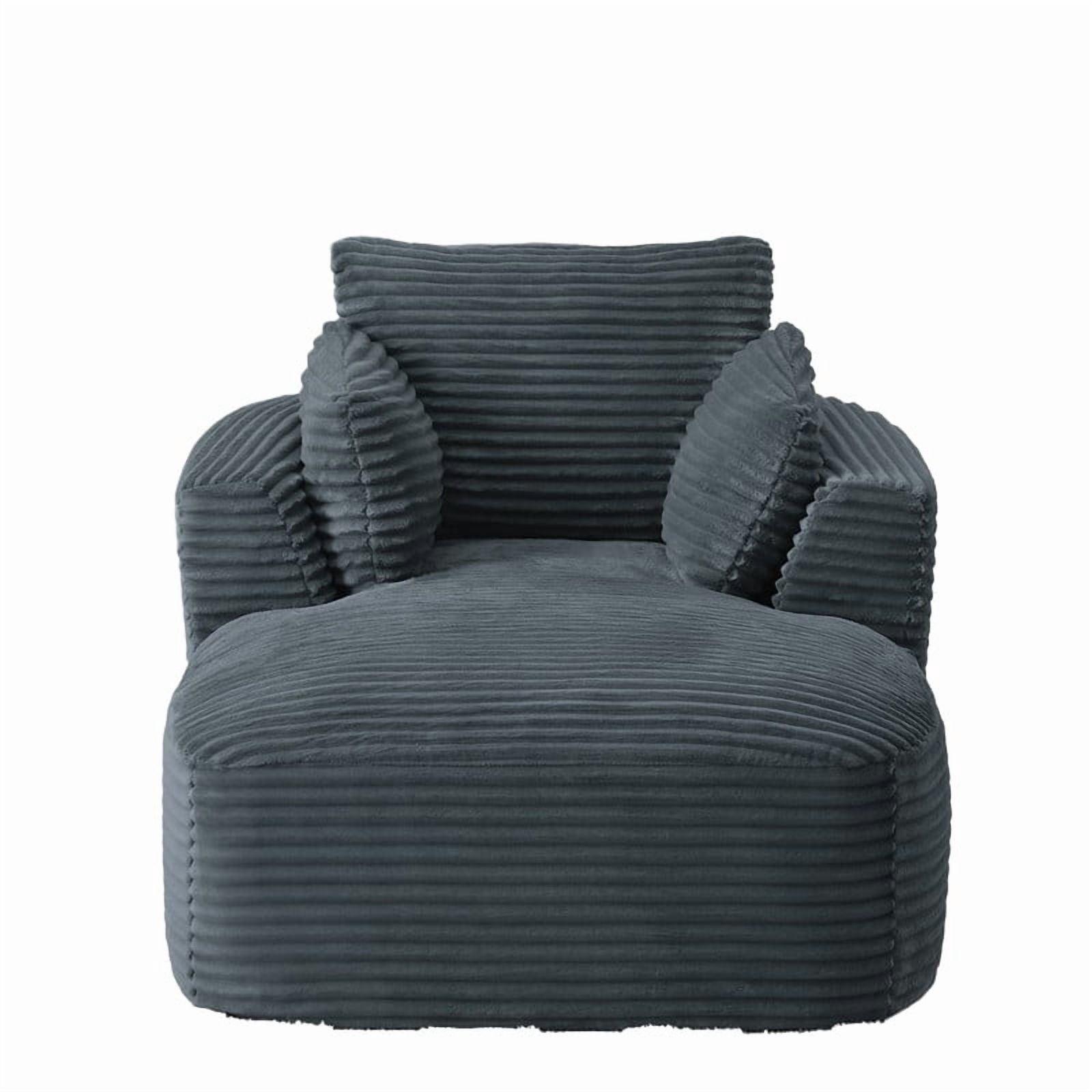 Modern Oversized Corduroy Chaise Lounge Chair, Corduroy Upholstered Modern Sleeper Sofa Lounger Chair for Living Room/Dorm/Apartment, 45.3''x64.6''