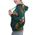 thumbnail image 2 of Uemuo Koi Pond Lilies Pattern Women's Hoodie with Eye-catching Drawstrings- Casual Pullover Hoodie with Kangaroo Pocket, Stylish Hooded Sweatshirt-XX-Large, 2 of 7