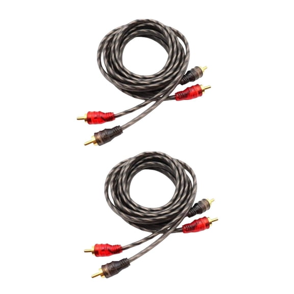 CSYANXING RCA Cable 2 Channel 4ft For Car Stereo Home Audio Subwoofer Male to Male Copper Shielded