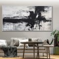 thumbnail image 4 of White plaster wall art black texture wall art black and white texture painting large black wall painting green wall decor,(41*81cm)16*32 Inches,Unstretched,Frameless, 4 of 4