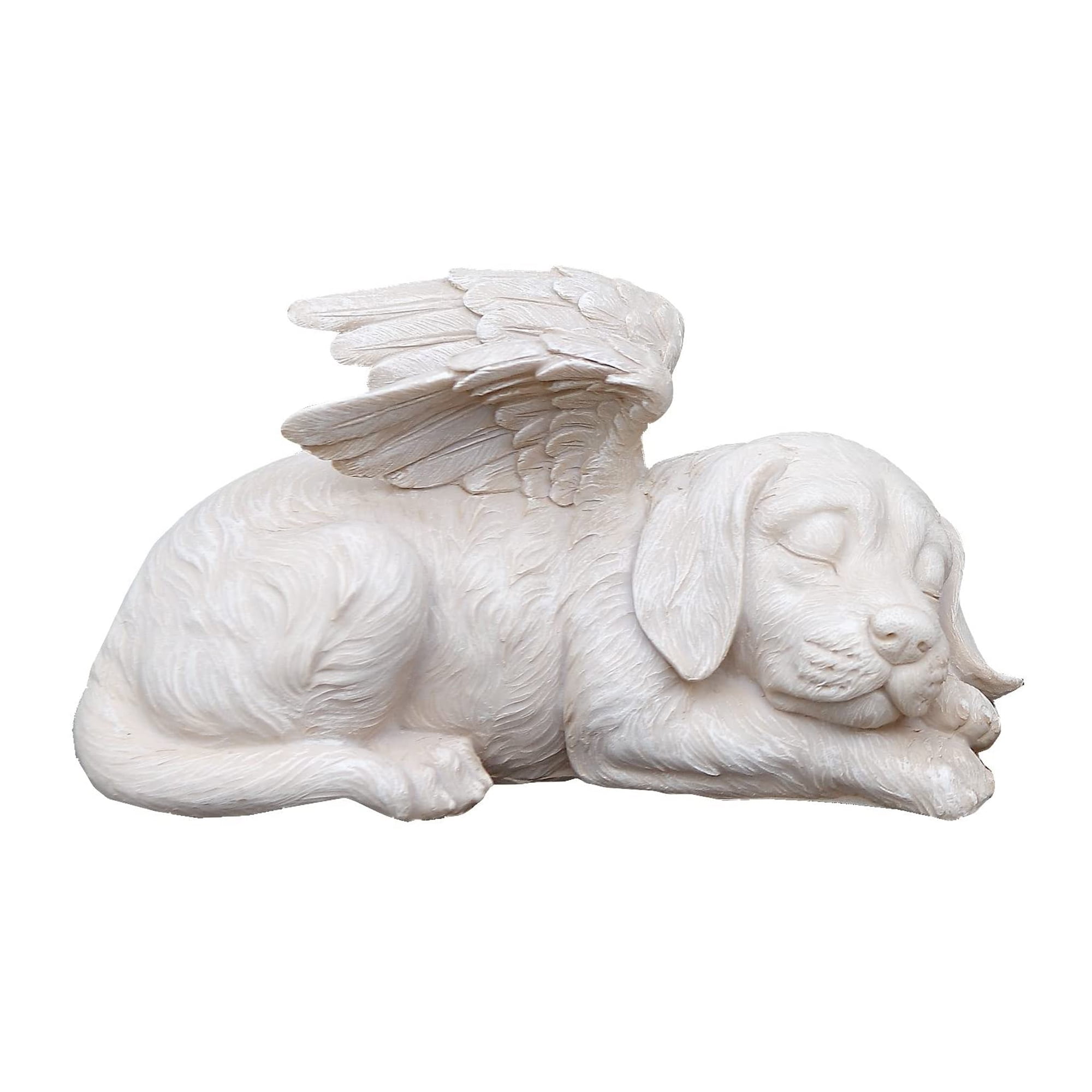 Napco Resin Sleeping Angel Dog with Wings Pet Outdoor Garden Statue